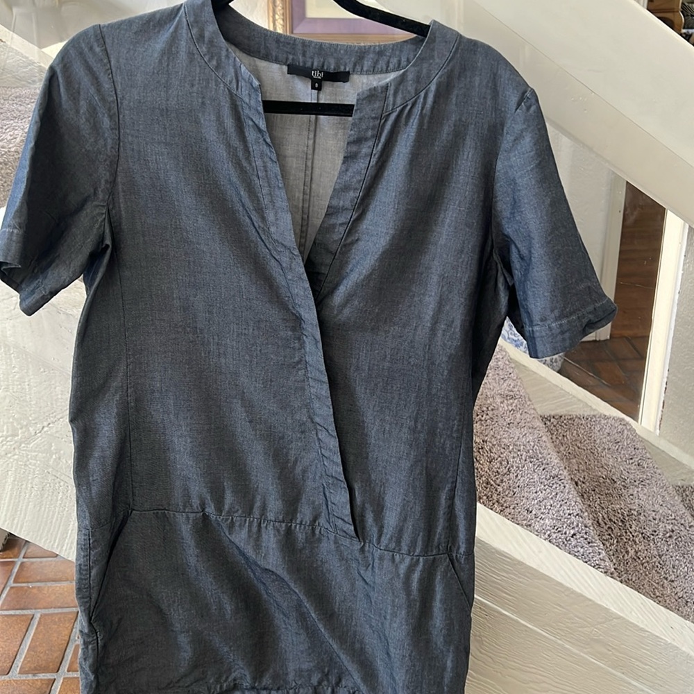 Tibi denim cotton casual denim dress size 8